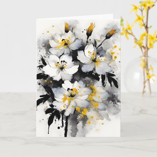 Consolida - Watercolor flowers カード (黄色い花)