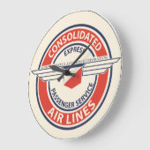 Consolidated Airlines Logo Clock（LRGまたはSM） ラージ壁時計 (傾斜)