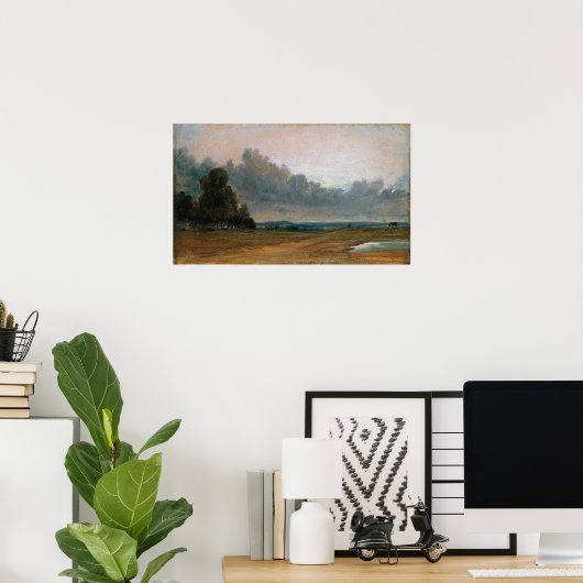 Constable - A View On Hampstead Heath With Harrow  ポスター (ホームオフィス)