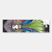 Constanceのステンドグラスの日没の天使 バンパーステッカー (正面)