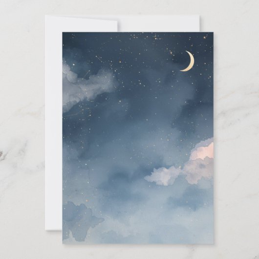 Constellation Baby Shower Invitation | Watercolor 招待状 (裏面)