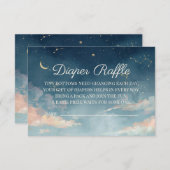 Constellation Diaper Raffle Card | Watercolor Moon サンキューカード (正面/裏面)