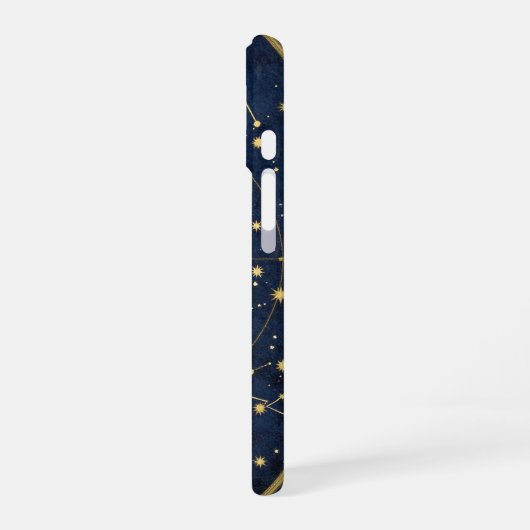 Constellation Map Gold Celestial Case iPhone 16ケース (左側面)