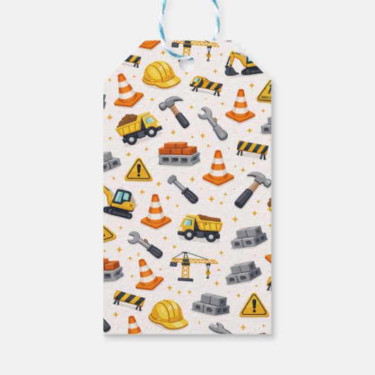 Construction 1ST Birthday | Builder Truck Party ギフトタグ (裏面)