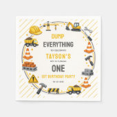 Construction 1ST Birthday | Builder Truck Party スタンダードカクテルナプキン (正面)