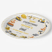 Construction 1ST Birthday | Builder Truck Party ペーパープレート (アングル)