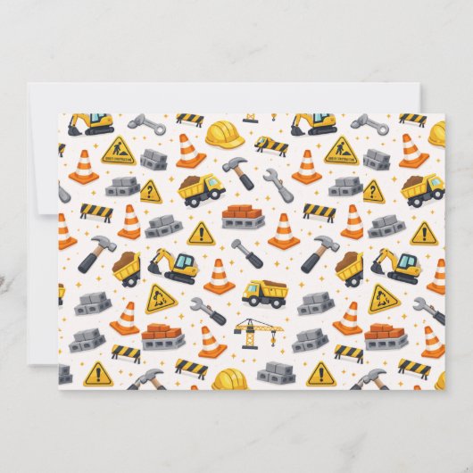 Construction 1ST Birthday | Builder Truck Party  招待状 (裏面)