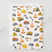 Construction 1ST Birthday | Builder Truck Party  招待状 (裏面)