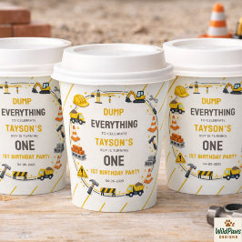 Construction 1ST Birthday | Builder Truck Party 紙コップ