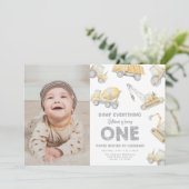 Construction 1st Birthday Party 招待状 (スタンド正面)