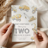 Construction 2nd Birthday Party 招待状