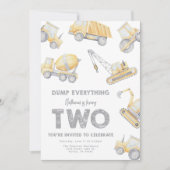 Construction 2nd Birthday Party 招待状 (正面)