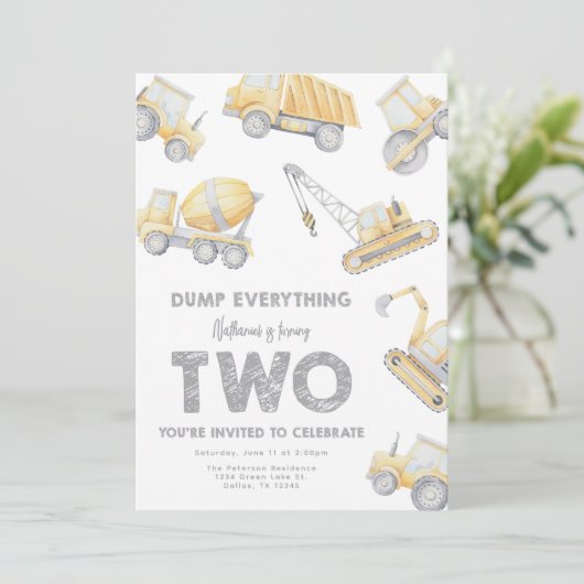 Construction 2nd Birthday Party 招待状 (スタンド正面)