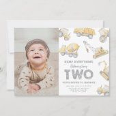 Construction 2nd TWO Birthday Party 招待状 (正面)