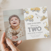 Construction 2nd TWO Birthday Party 招待状