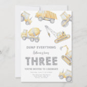 Construction 3rd Birthday Party 招待状 (正面)