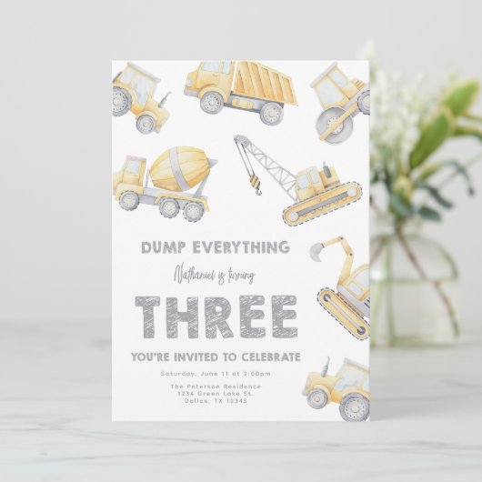 Construction 3rd Birthday Party 招待状 (スタンド正面)