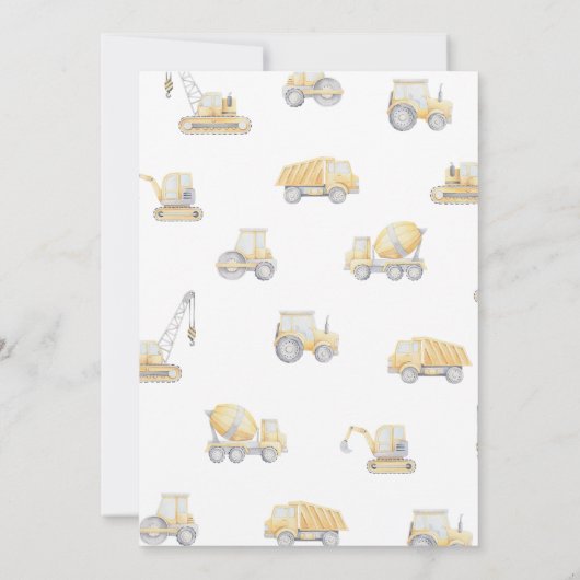 Construction 3rd Birthday Party 招待状 (裏面)