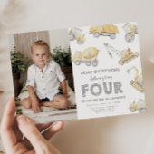 Construction 4th FOUR Birthday Party 招待状