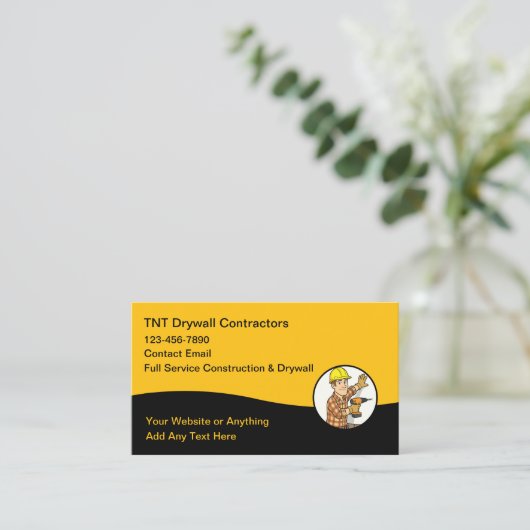 Construction And Drywall Business Cards 名刺 (スタンド正面)