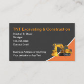 Construction And Excavating Business Cards 名刺 (正面)