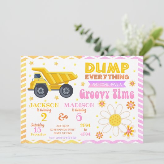 Construction and Groovy Joint Birthday 招待状 (スタンド正面)