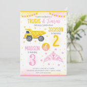 Construction and Princess  SIblings Joint Birthday 招待状 (スタンド正面)