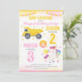 Construction and Unicorn Siblings Joint Birthday 招待状 (スタンド正面)