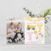 Construction and Unicorn Siblings Joint Birthday 招待状 (スタンド正面)