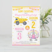 Construction and Unicorn Siblings Joint Birthday 招待状 (スタンド正面)