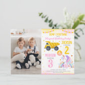 Construction and Unicorn Siblings Joint Birthday 招待状 (スタンド正面)