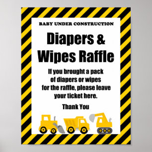 Construction Baby Shower ポスター