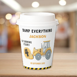 Construction Birthday 4th | Dump Truck Party 紙コップ