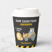 Construction Birthday 4th | Dump Truck Party 紙コップ (裏面)