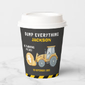 Construction Birthday 4th | Dump Truck Party 紙コップ (正面)