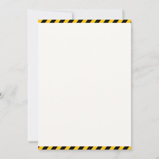 Construction Birthday 5 | Dump Truck & Excavator 招待状 (裏面)