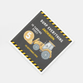 Construction Birthday 5 Party  | Excavator & Truck スタンダードランチョンナプキン (角)