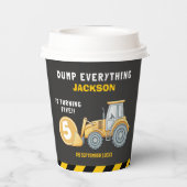 Construction Birthday 5th | Dump Truck Party 紙コップ (裏面)