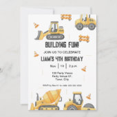 Construction Birthday – Boy's 1st Party Invitation 招待状 (正面)