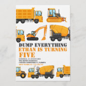 Construction Birthday Dump Truck & Bulldozer Party 招待状 (正面)