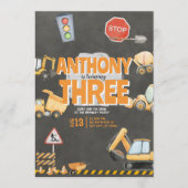 Construction Birthday Invitation 招待状 (正面)