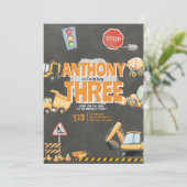 Construction Birthday Invitation 招待状 (スタンド正面)