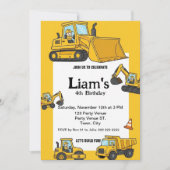 Construction Birthday Invitation |Boy Truck Party  招待状 (正面)