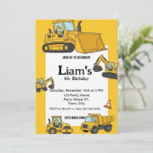 Construction Birthday Invitation |Boy Truck Party  招待状 (スタンド正面)