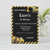 Construction Birthday Invitation |Boy Truck Party  招待状 (スタンド正面)