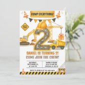 Construction Birthday Invitation, Dump Truck 招待状 (スタンド正面)
