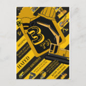 Construction Birthday Invitation, Editable Constru ポストカード (正面)