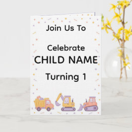 Construction Birthday Invitation | Editable Truck  カード