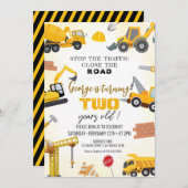 Construction Birthday Invitations 招待状 (正面/裏面)