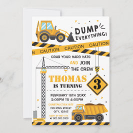 Construction Birthday kid Invitation 招待状
